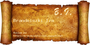 Brandeiszki Iza névjegykártya